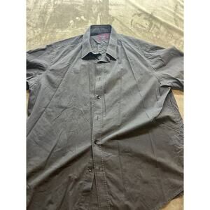 Untuckit Relaxed Black Short‎ Sleeve Button Down Shirt XL